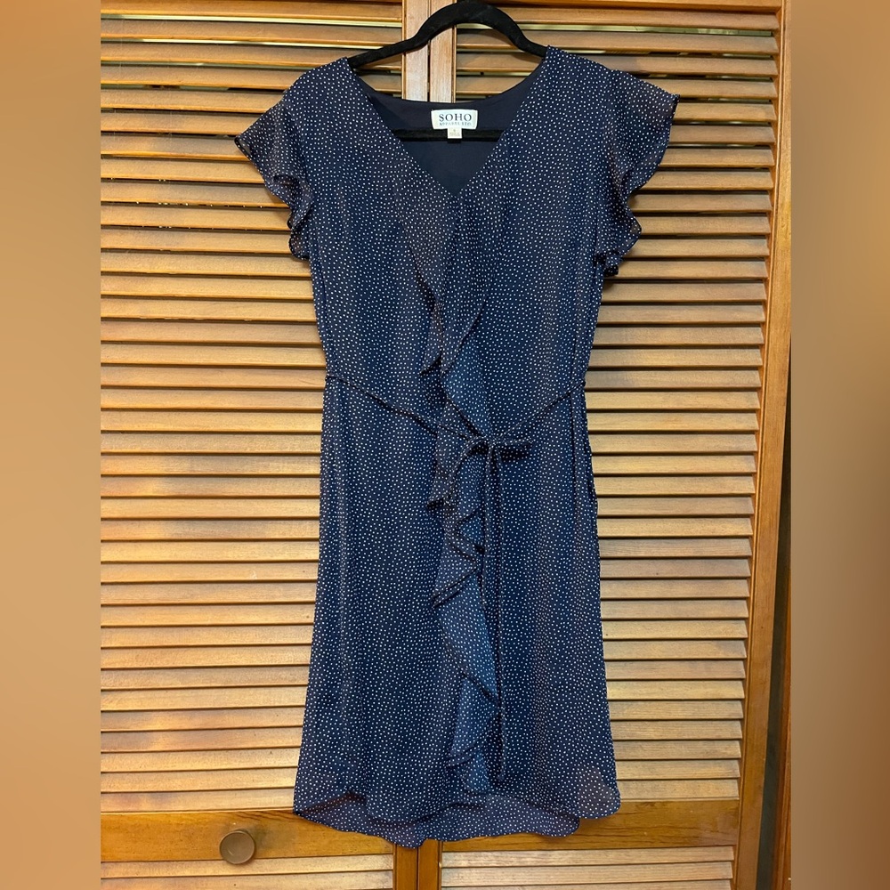 Navy Dress White Dots